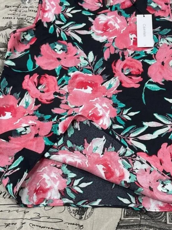 Calvin Klein Floral Side Tie Sleeveless Top - Picture 7 of 13